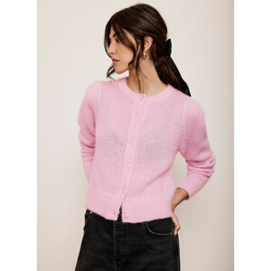 Mint Velvet Pink Lightweight Wool Blend Knit Cardigan